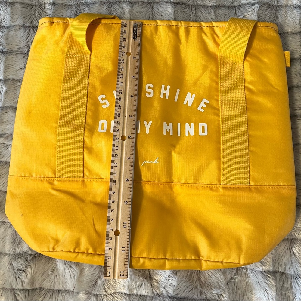 Victoria’s Secret Pink Yellow lunch Tote Bag with Sunshine Text